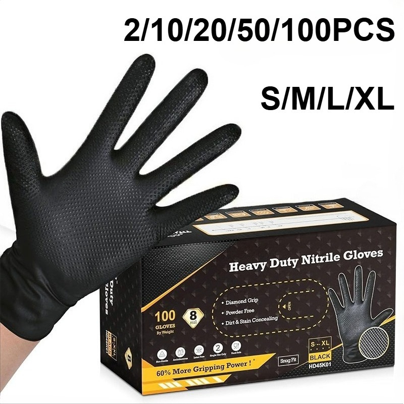 Nitrile Mechanic Glove - 2-100PCS Sarung Tangan Nitril Hitam Industri