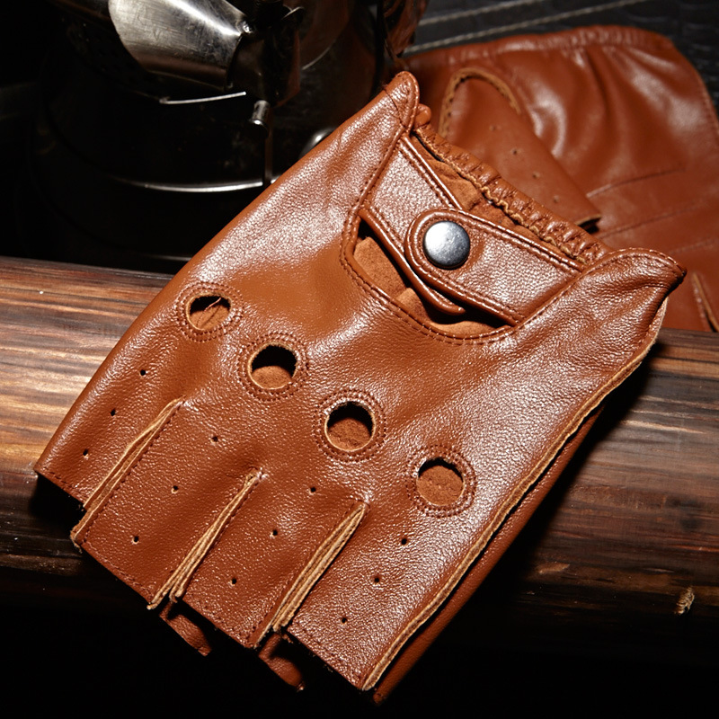 Leather Driving Glove - Sarung Tangan Setengah Jari Pria Kualitas