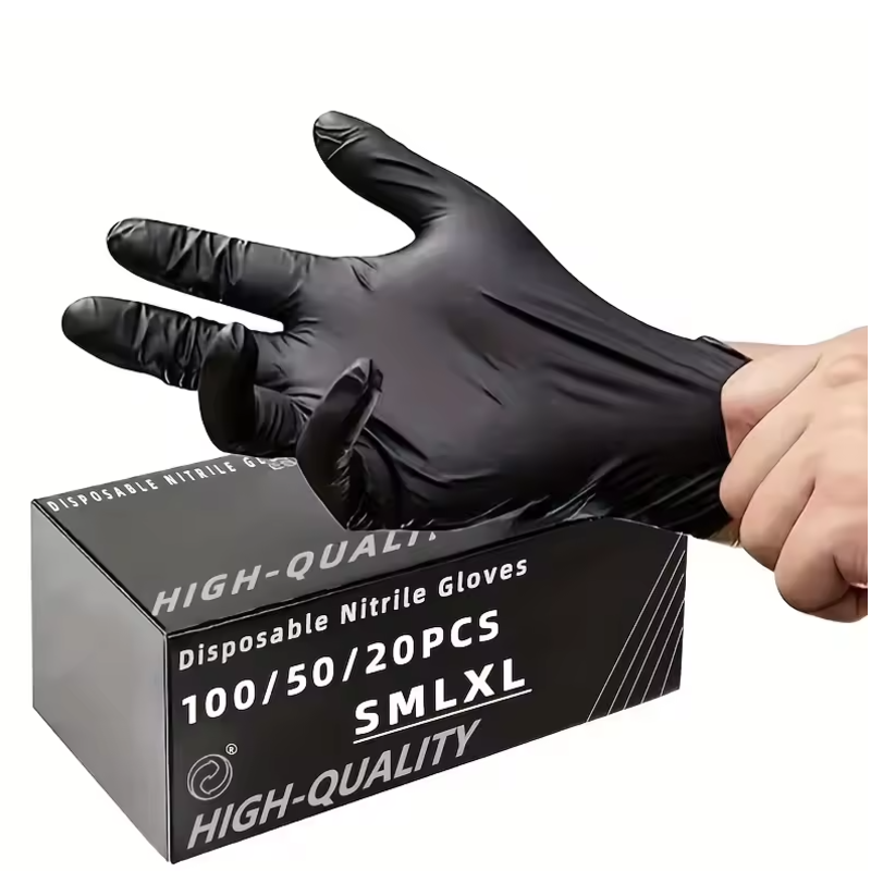 Nitrile Mechanic Glove - 100/50/20 Buah Sarung Tangan Nitril Hitam
