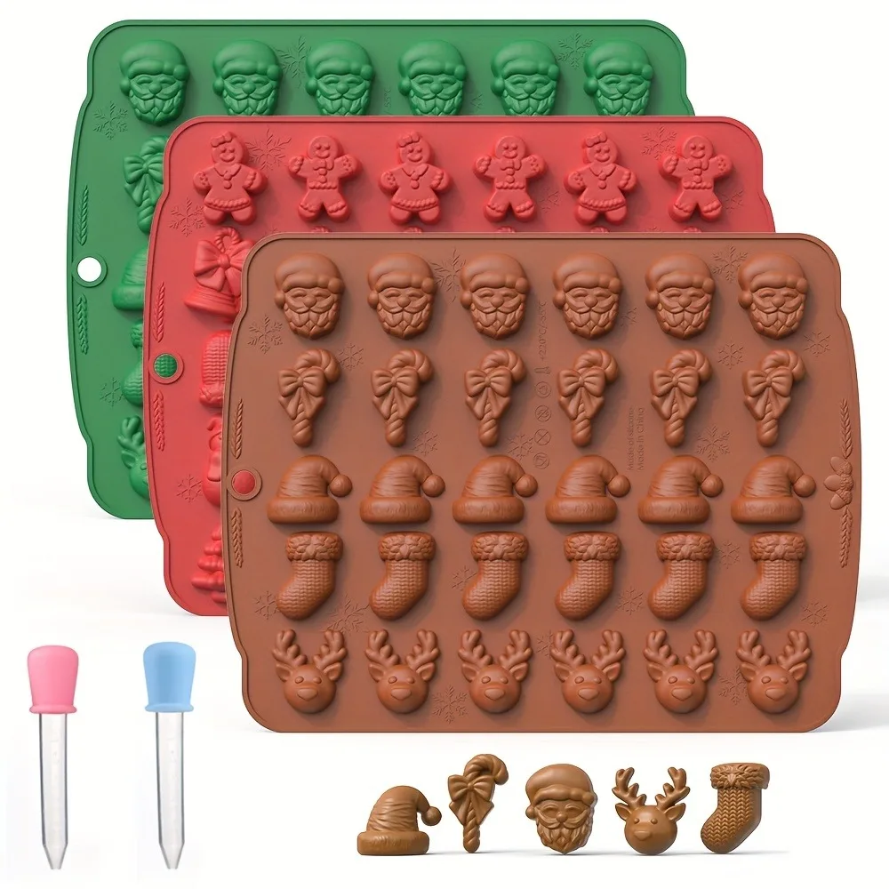 Oven Mitt Silicone - Cetakan Coklat Silikon Natal Sarung Tangan