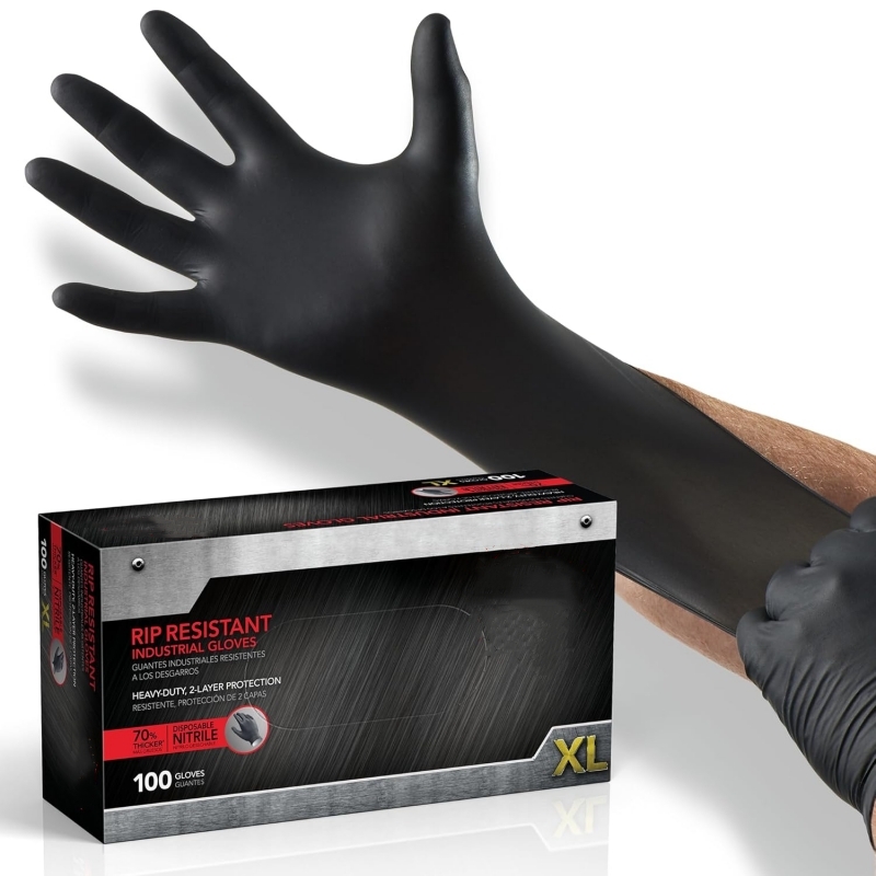 Latex Disposable Glove - 100PCS Sarung Tangan Nitril Hitam Sekali
