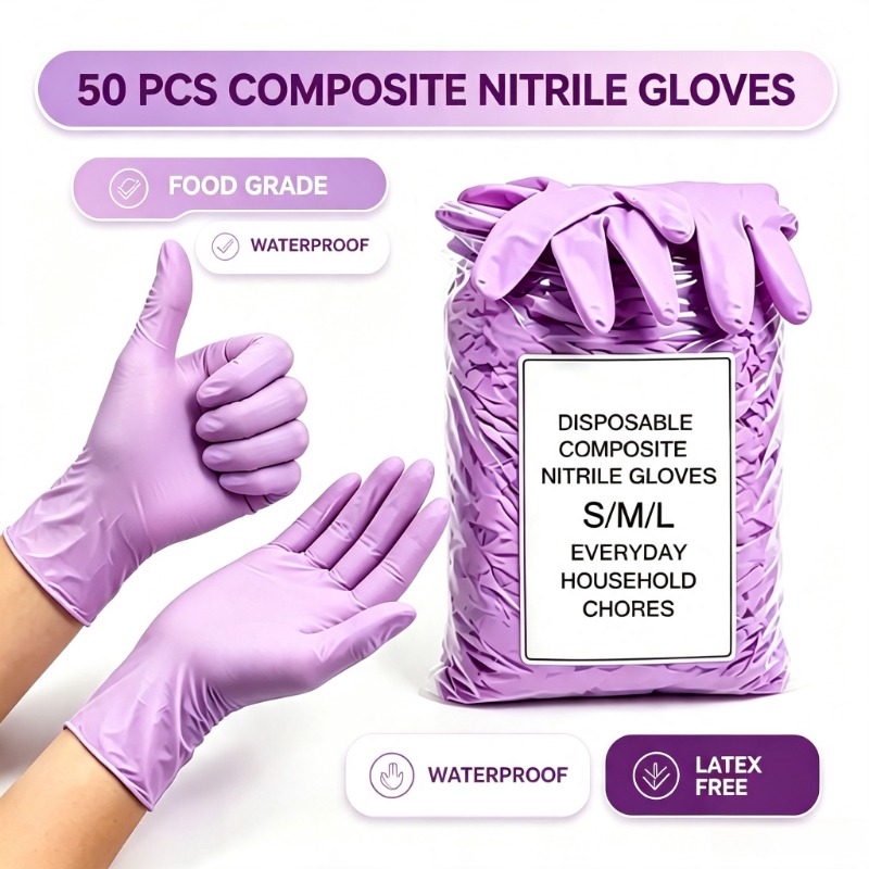 Exam Glove Nitrile - 50PCS Sarung Tangan Nitril Sekali Pakai