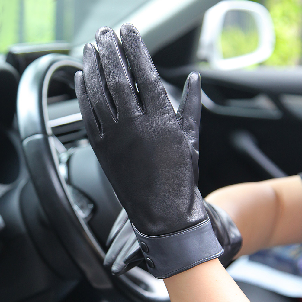Sarung Tangan Kulit Asli Hitam - Wool Glove Lined ulasan dan harga