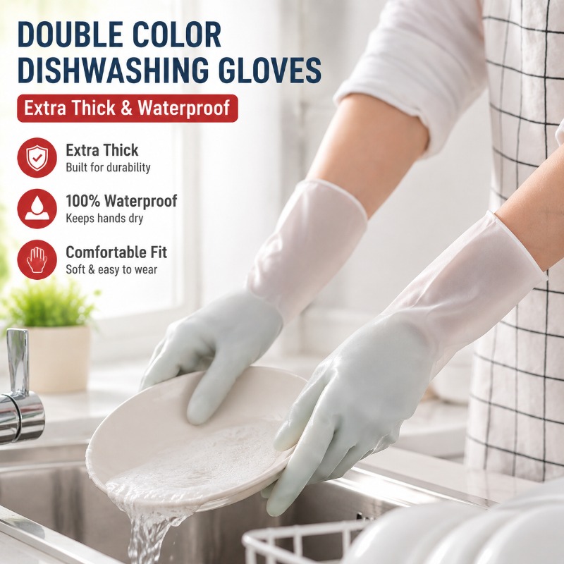 Sarung Tangan Cuci Piring PVC  - Dish Glove Rubber ulasan dan harga